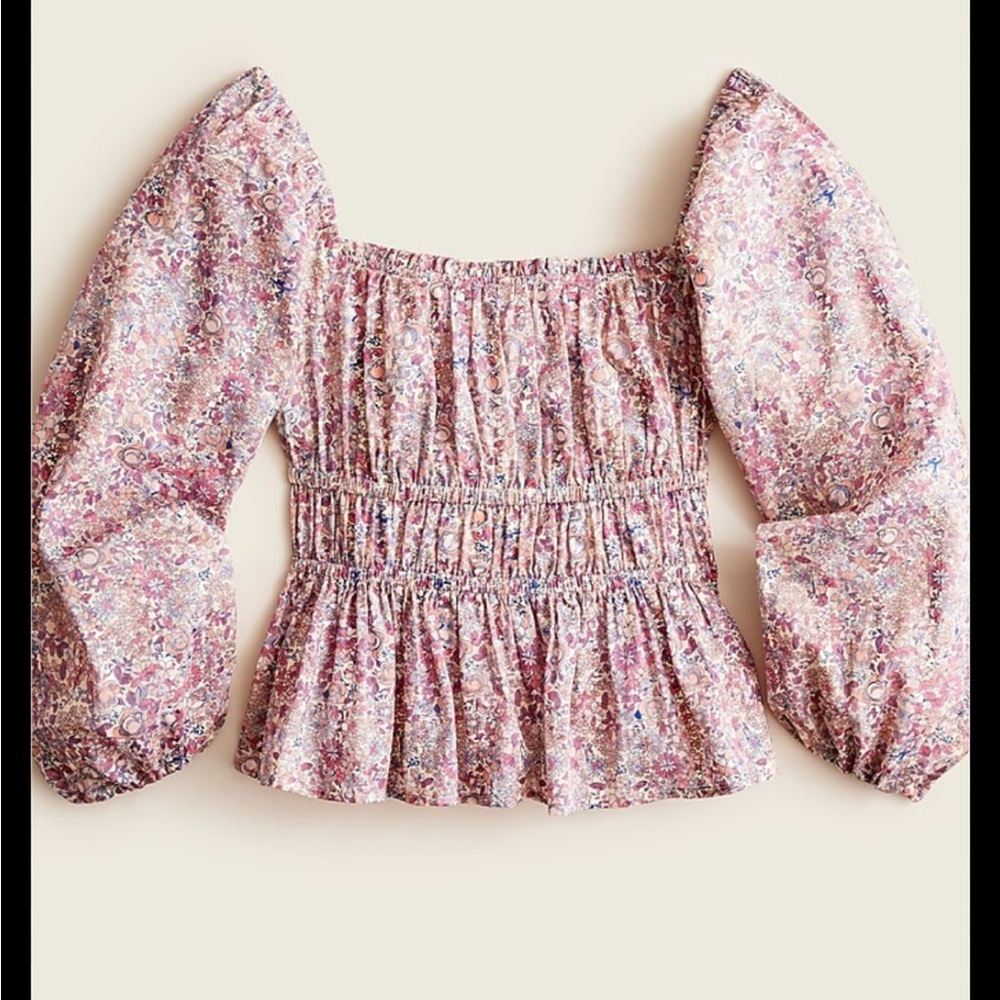 K. Crew Floral Puff Sleeve Top